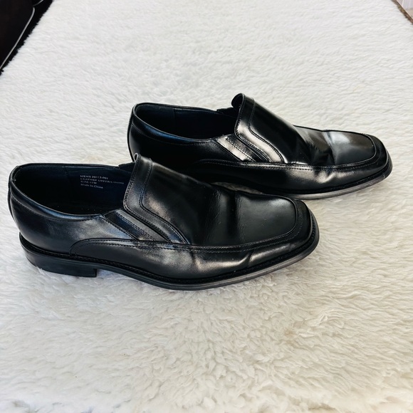 Stacy Adams Black Leather Slides On Dress Shoes size 11 W - Picture 4 of 11